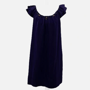 Dress Barn Embellished & Layered Cap Sleeve Shift Dress in Purple - Size 14